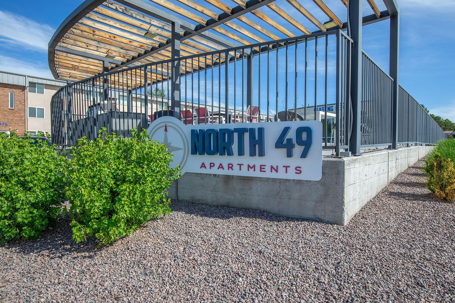 Signage for North 49 Apartments, located in Colorado Springs, CO
